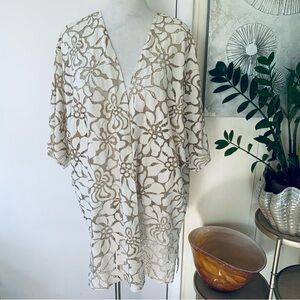 NWOT Adrianna Papell cotton blend open front  cardigan size L